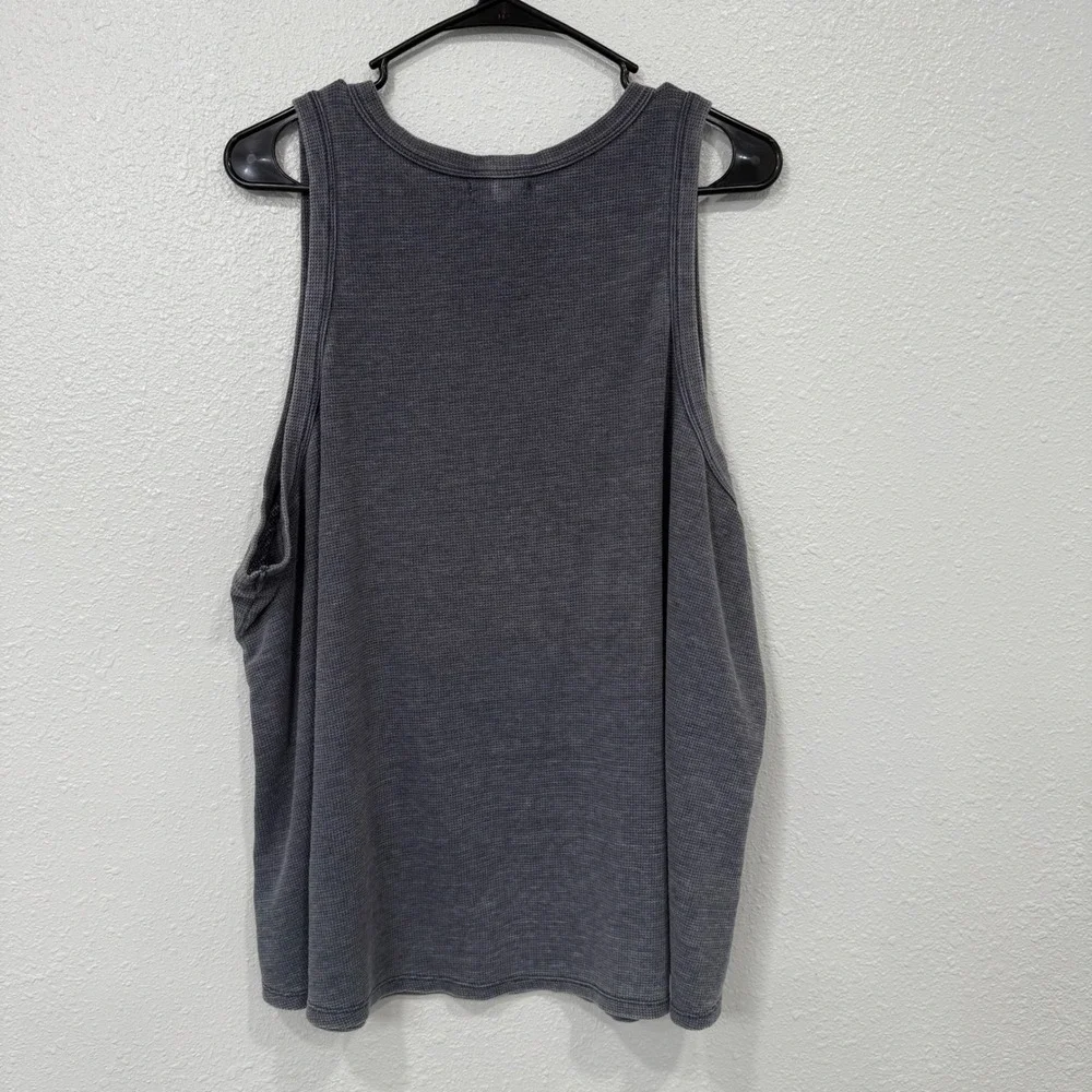 Maurices Women 2X Charcoal Grey Waffle Knit High Neck Tank Top Sleeveless Casual - Picture 2 of 7
